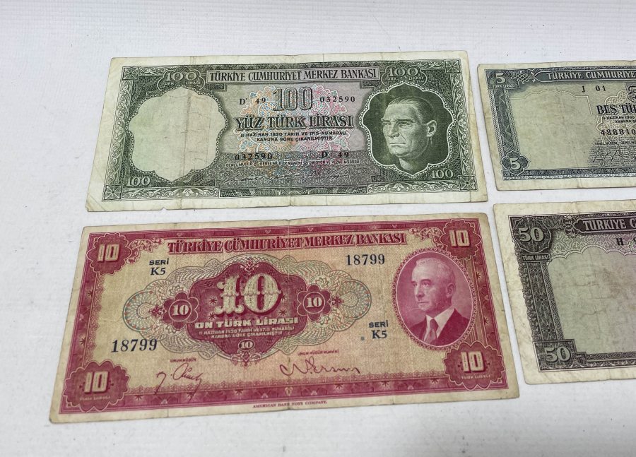3. VE 5. EMİSYON KAĞIT PARA LOTU - İNÖNÜ RESİMLİ PARA LOTU