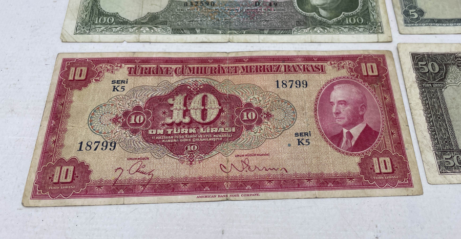 3. VE 5. EMİSYON KAĞIT PARA LOTU - İNÖNÜ RESİMLİ PARA LOTU