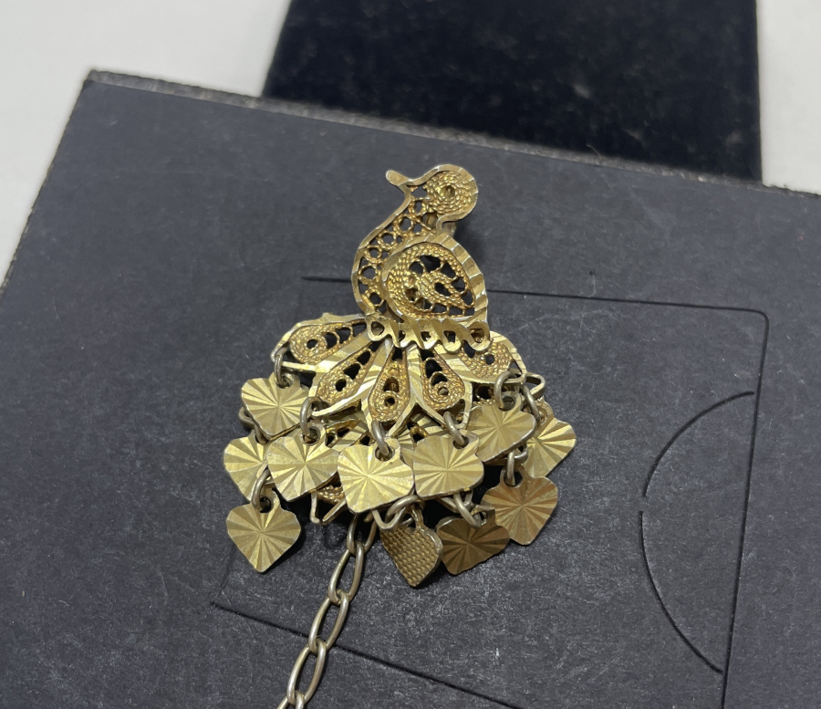 ALTIN KAPLAMA GÜMÜŞ BROŞ