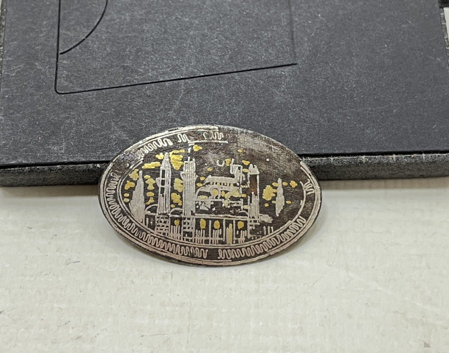 ALTIN VE GÜMÜŞ ÇAKMA İŞÇİLİKLİ AYASOFYA GÖRSELLİ ÇOK NADİR ROZET