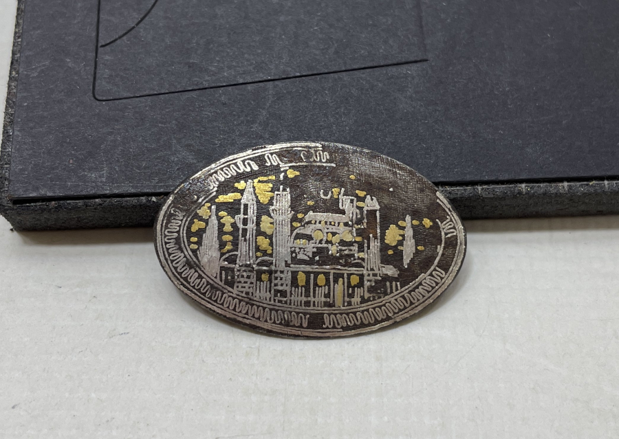ALTIN VE GÜMÜŞ ÇAKMA İŞÇİLİKLİ AYASOFYA GÖRSELLİ ÇOK NADİR ROZET