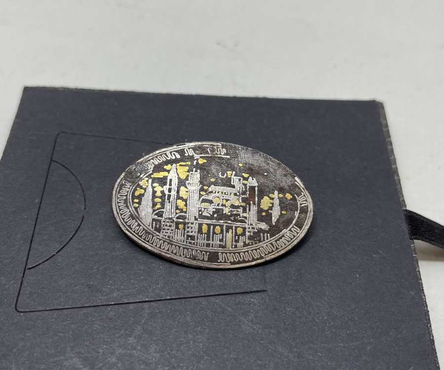 ALTIN VE GÜMÜŞ ÇAKMA İŞÇİLİKLİ AYASOFYA GÖRSELLİ ÇOK NADİR ROZET
