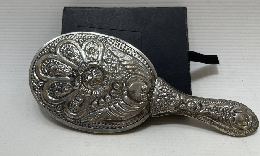 ANTİKA GÜMÜŞ EL AYNASI