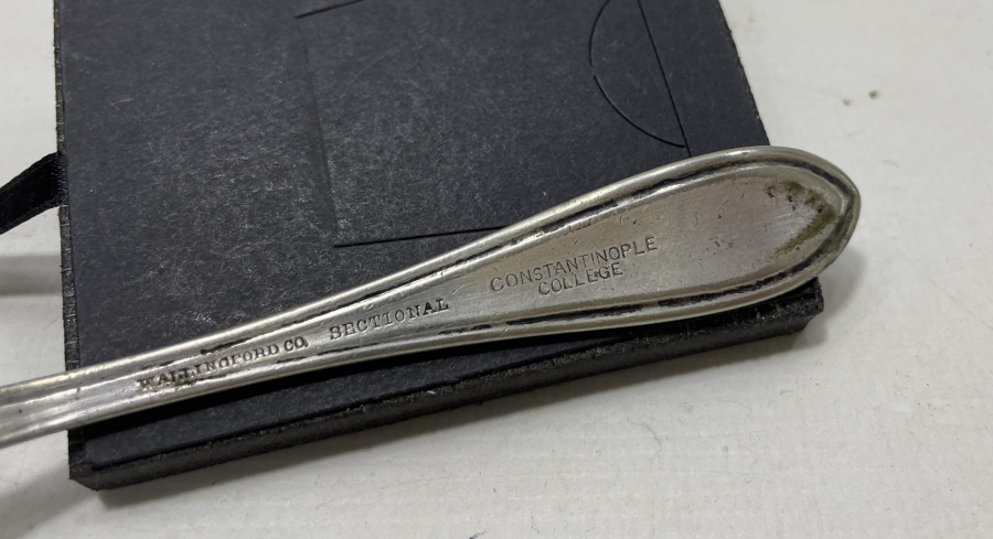 CONSTANTİNOPLE COLLEGE YAZILI OSMANLI DÖNEMİ TATLI KAŞIĞI