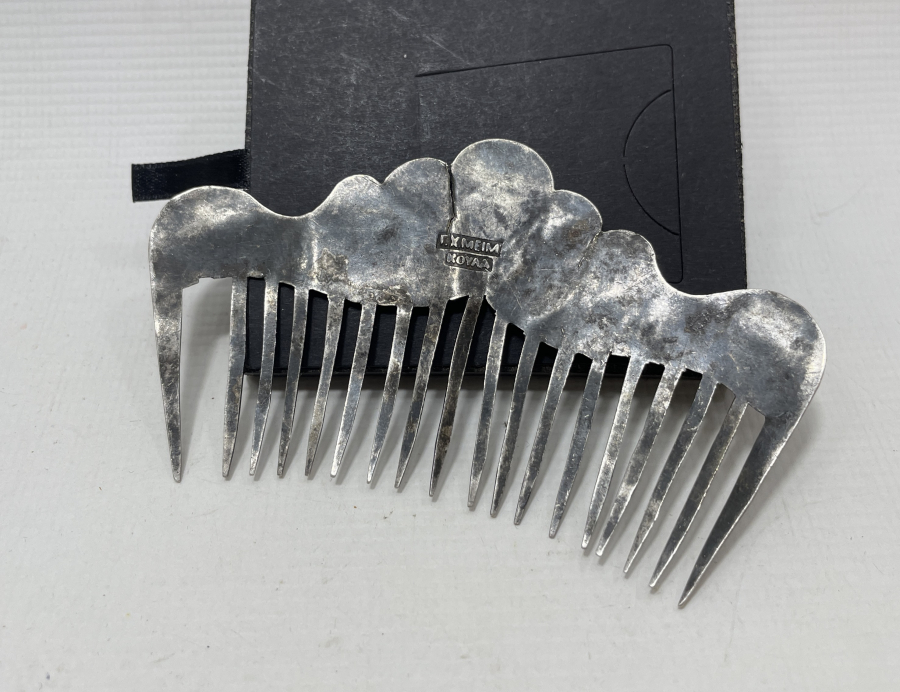 OSMANLI DÖNEMİ ARKASI KULA DAMGALI VE OSMANLICA YAZILI ÇOK NADİR TARAK FORMUNDA GELİN TACI - İLK KEZ GÖRÜLÜYOR