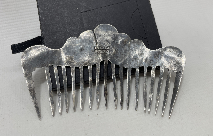 OSMANLI DÖNEMİ ARKASI KULA DAMGALI VE OSMANLICA YAZILI ÇOK NADİR TARAK FORMUNDA GELİN TACI - İLK KEZ GÖRÜLÜYOR