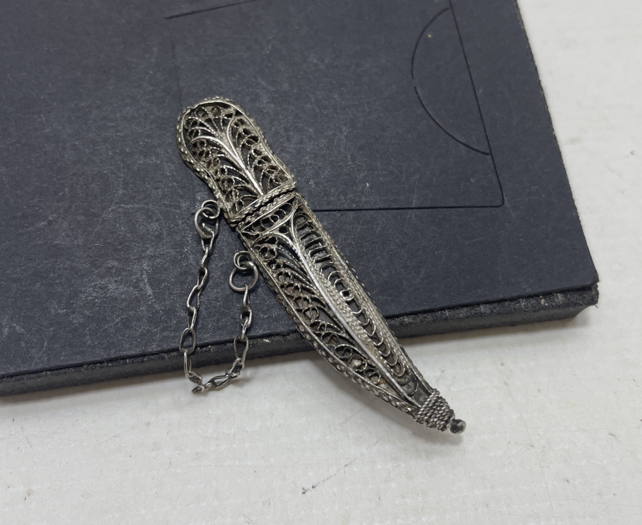 OSMANLI DÖNEMİ GÜMÜŞ ÇERKES İŞİ DOĞDULUK KAMASI