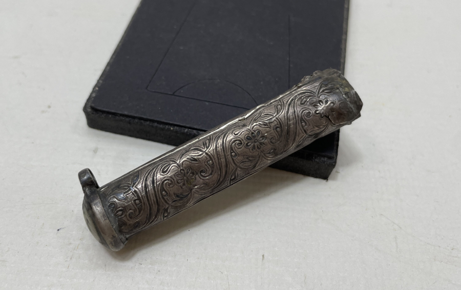 OSMANLI DÖNEMİ İÇİNDE DUASIYLA SAVATLI GÜMÜŞ HAMAYIL