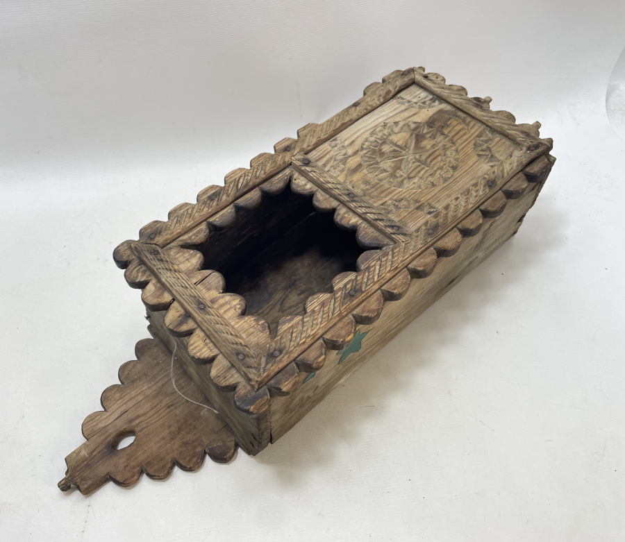 OSMANLI DÖNEMİ NADİR FORMDA İŞLEMELİ AHŞAP KUŞ YUVASI