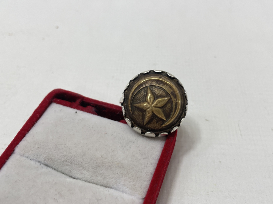 OSMANLI DÖNEMİ SUBAY DÜĞMESİNDEN YAPILMIŞ ÖZEL YAPIM YÜZÜK