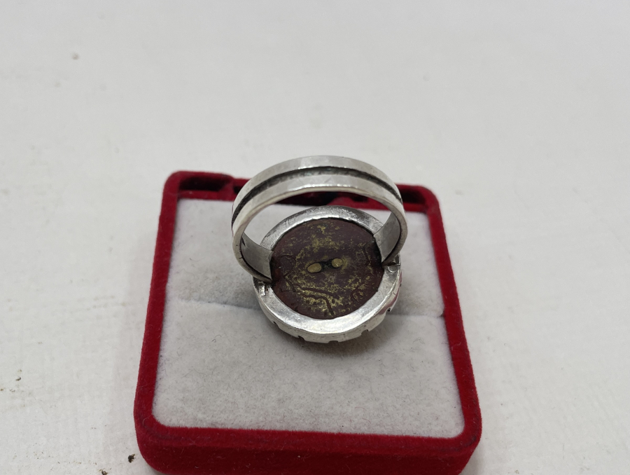 OSMANLI DÖNEMİ SUBAY DÜĞMESİNDEN YAPILMIŞ ÖZEL YAPIM YÜZÜK