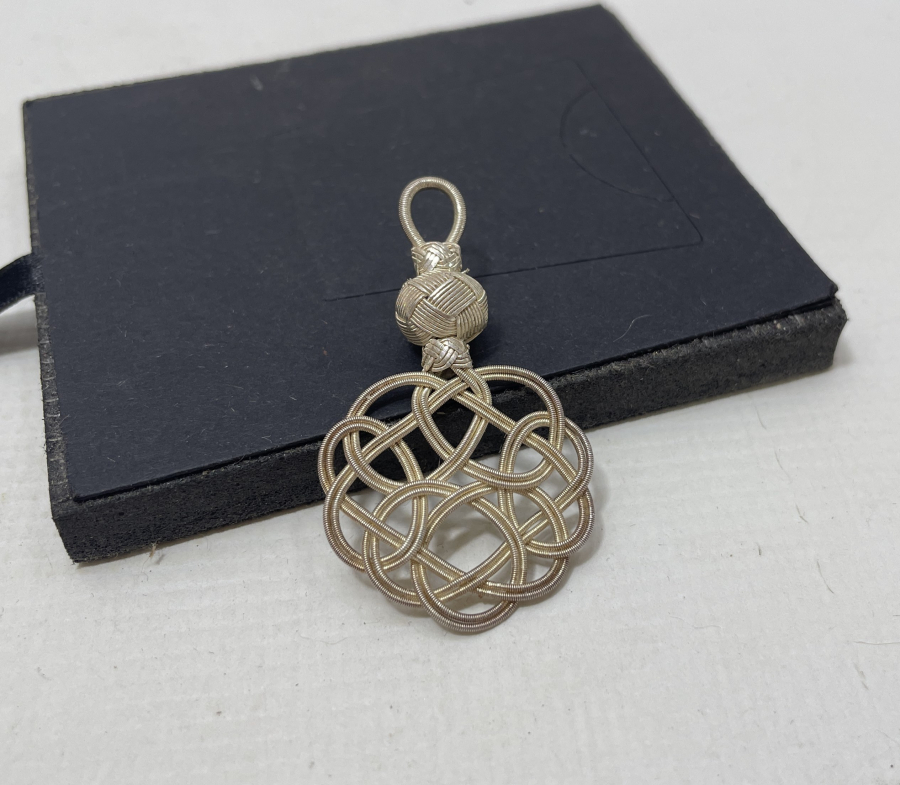 TRABZON HASIR ÖRME EL YAPIMI GÜMÜŞ KOLYE UCU