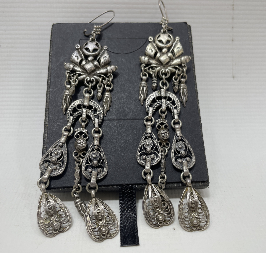 ÜZERİNDE TOPÇU BİRLİĞİ OSMANLI DEVLET ARMASI BULUNAN ÇOK NADİR ÖZEL YAPIM KÜPE