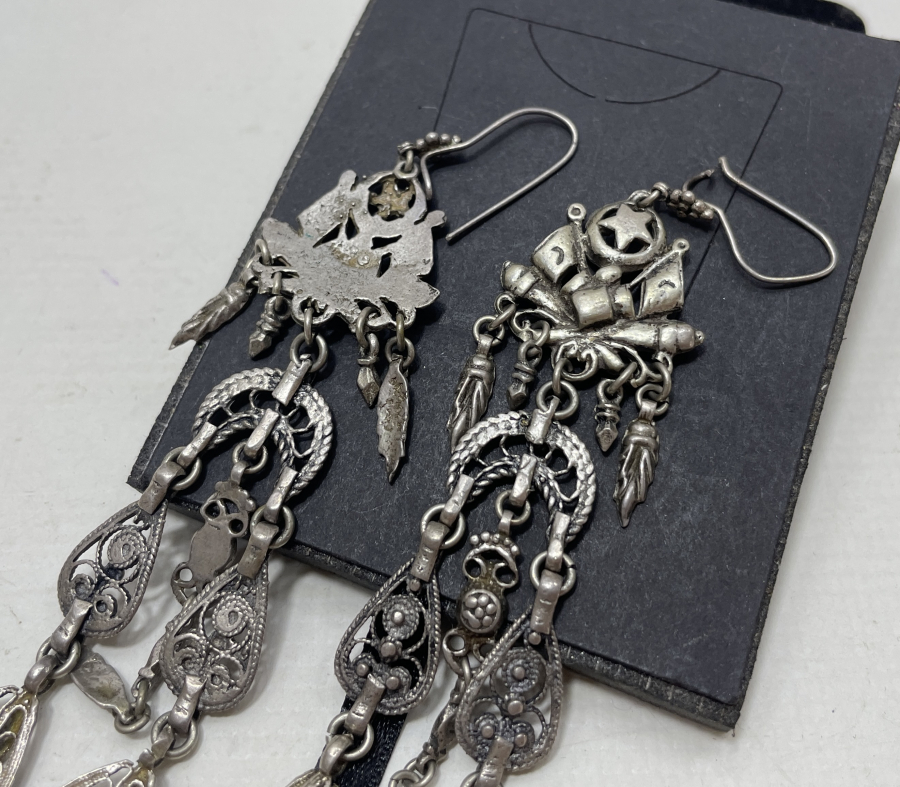 ÜZERİNDE TOPÇU BİRLİĞİ OSMANLI DEVLET ARMASI BULUNAN ÇOK NADİR ÖZEL YAPIM KÜPE