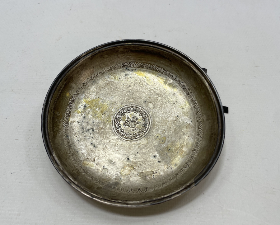 ANTİKA GÜMÜŞ KINA TASI