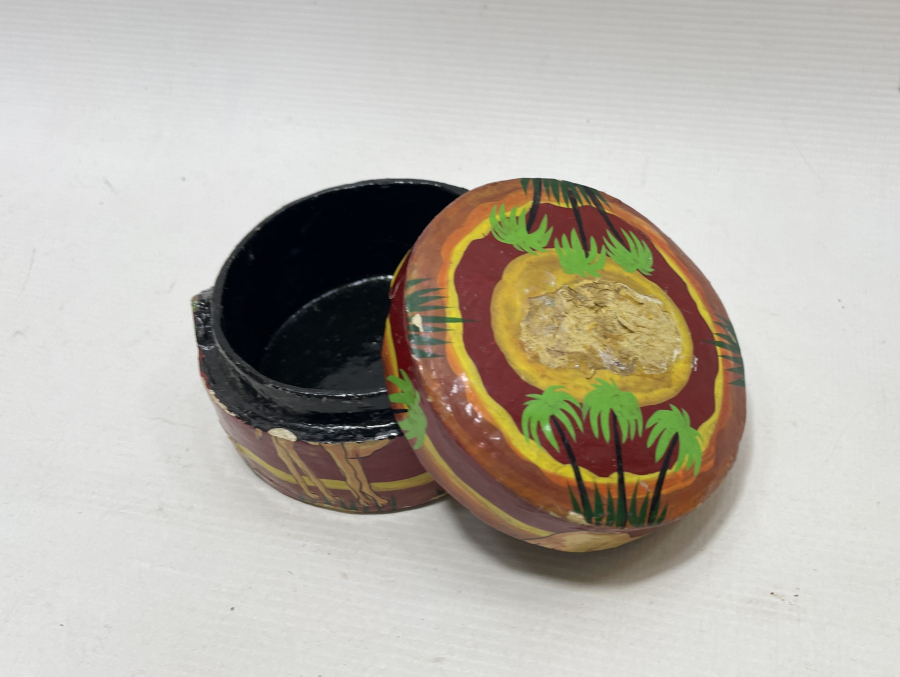 EL BOYAMA ANTİKA PAPİER MACHE TESPİH KUTUSU