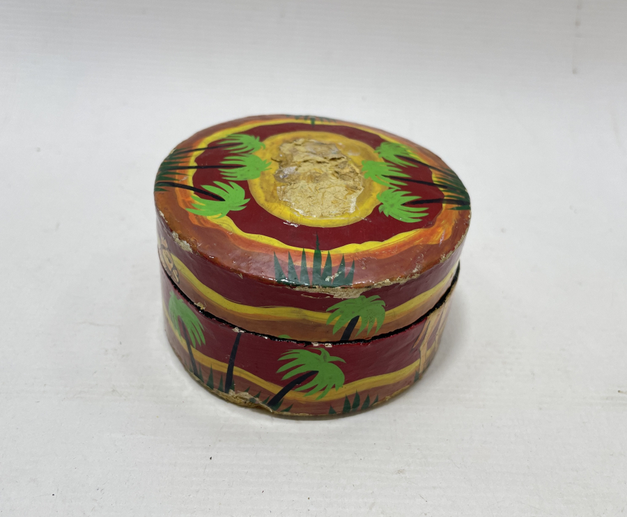 EL BOYAMA ANTİKA PAPİER MACHE TESPİH KUTUSU