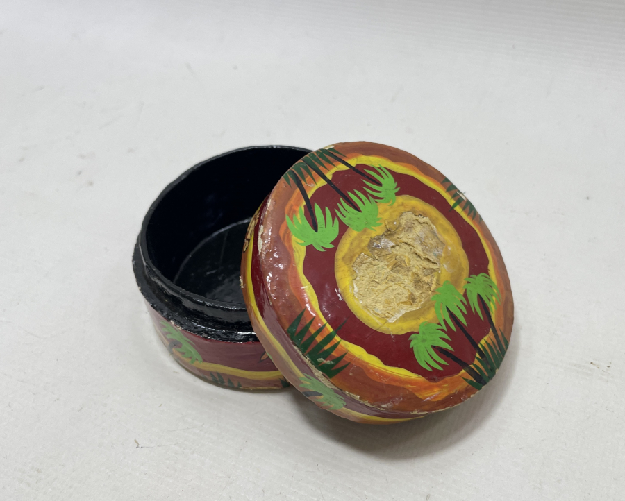 EL BOYAMA ANTİKA PAPİER MACHE TESPİH KUTUSU