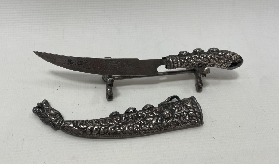 OSMANLI DÖNEMİ GÜMÜŞ KINLI VE GÜMÜŞ SAPLI KAMA - HANÇER