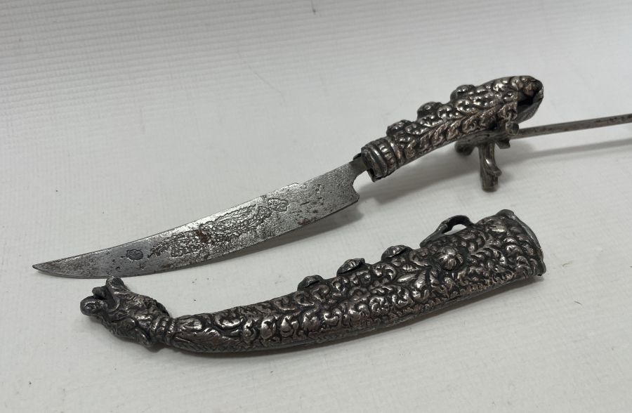 OSMANLI DÖNEMİ GÜMÜŞ KINLI VE GÜMÜŞ SAPLI KAMA - HANÇER