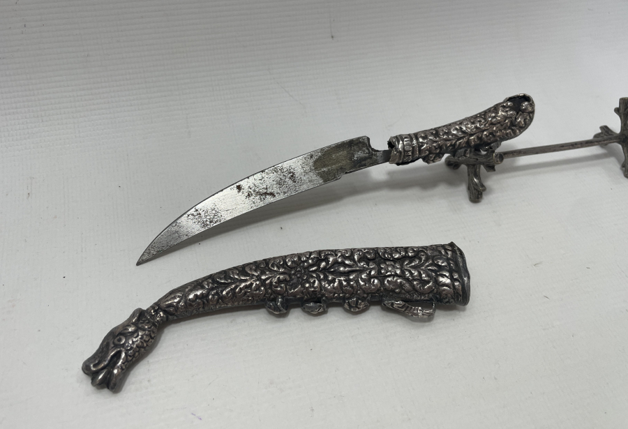 OSMANLI DÖNEMİ GÜMÜŞ KINLI VE GÜMÜŞ SAPLI KAMA - HANÇER