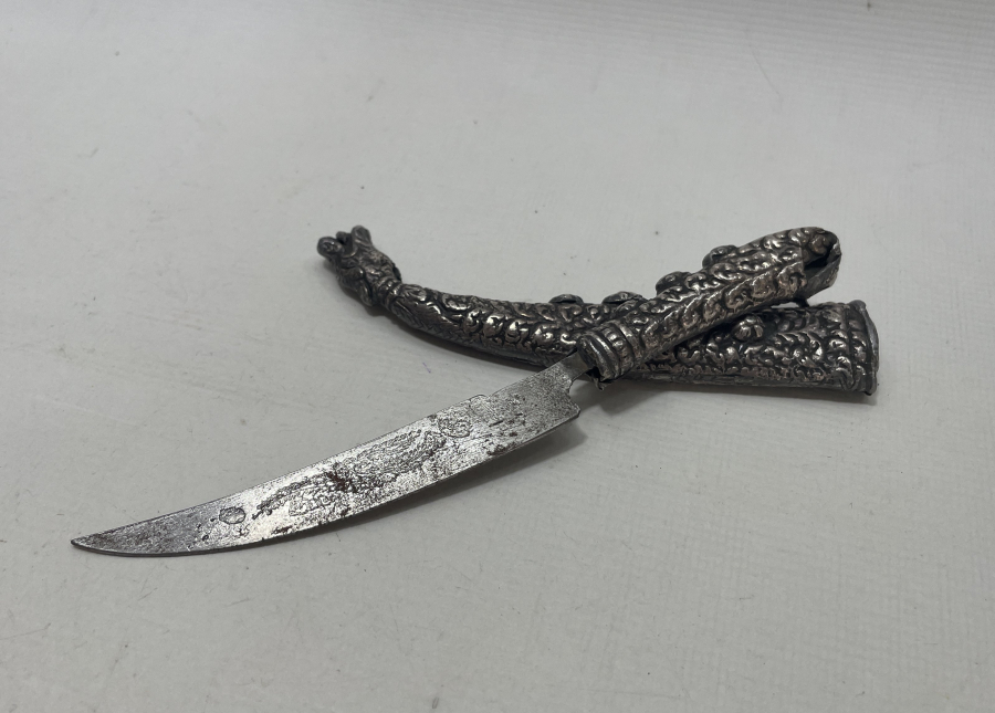 OSMANLI DÖNEMİ GÜMÜŞ KINLI VE GÜMÜŞ SAPLI KAMA - HANÇER