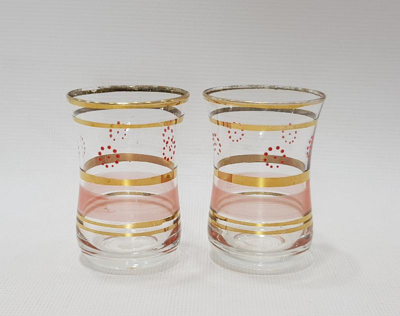 OSMANLI DÖNEMİ MİNELİ BİR ÇİFT ÇAY BARDAĞI