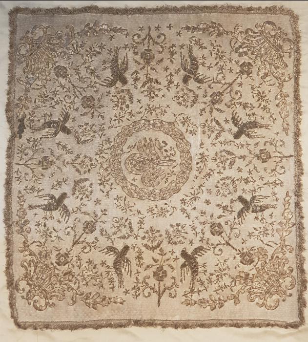 OSMANLI DÖNEMİ TUĞRA İŞLEMELİ İPEK BOHÇA
