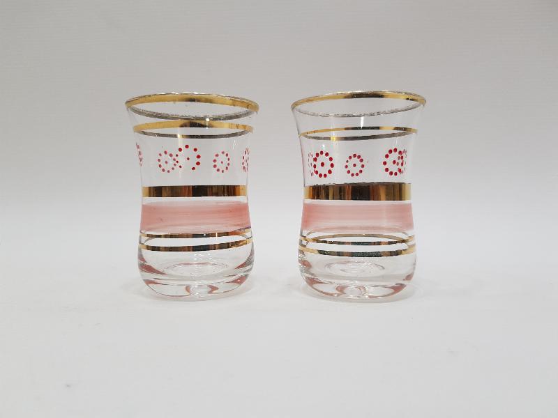 OSMANLI DÖNEMİ MİNELİ BİR ÇİFT ÇAY BARDAĞI