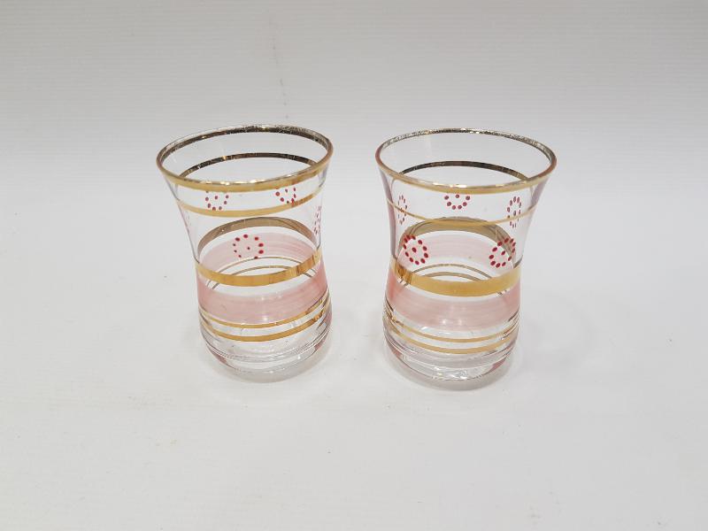 OSMANLI DÖNEMİ MİNELİ BİR ÇİFT ÇAY BARDAĞI