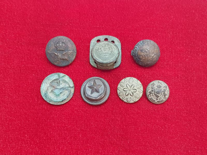 1. DÜNYA SAVAŞI DÖNEMİ 7 ADET ASKER VE SUBAY DÜĞMESİ