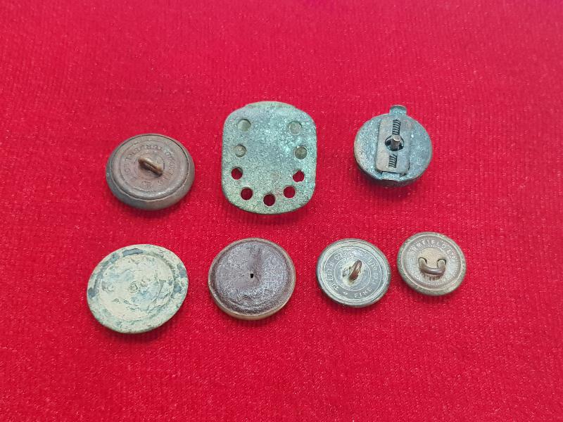 1. DÜNYA SAVAŞI DÖNEMİ 7 ADET ASKER VE SUBAY DÜĞMESİ