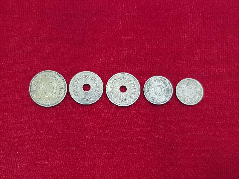 1940-1950'LERDEN TC MADENİ PARA LOTU 