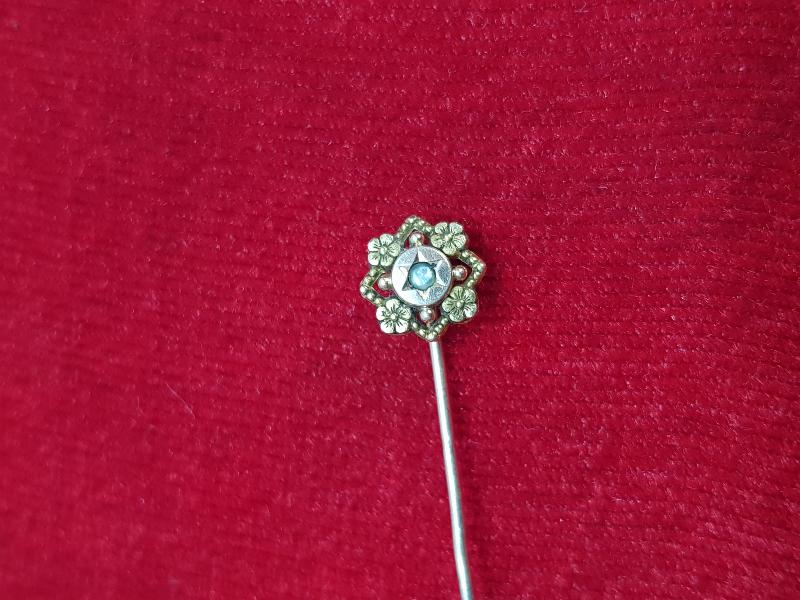 ART NOUVEAU ALTIN KAPLAMA İĞNE BROŞ