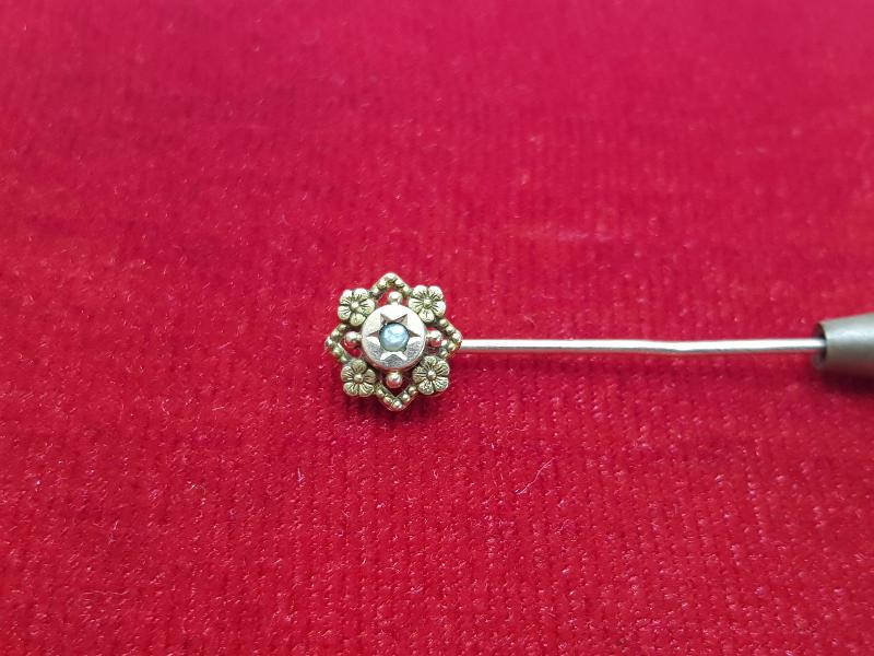 ART NOUVEAU ALTIN KAPLAMA İĞNE BROŞ