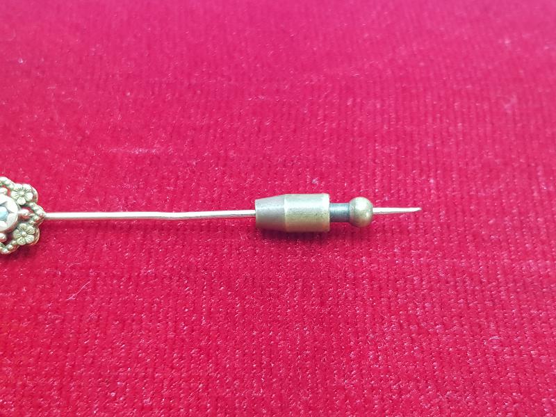 ART NOUVEAU ALTIN KAPLAMA İĞNE BROŞ