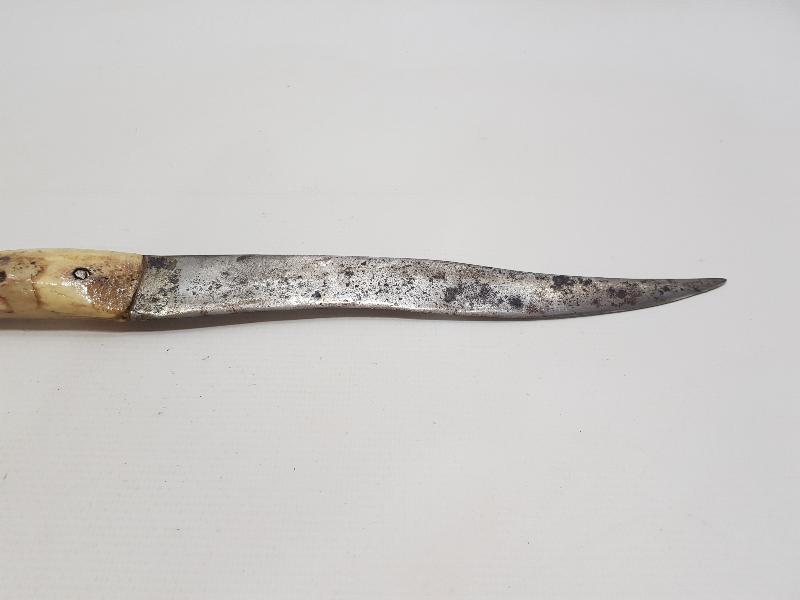 OSMANLI DÖNEMİ GEYİK BOYNUZU SAPLI SALDIRMA BIÇAK