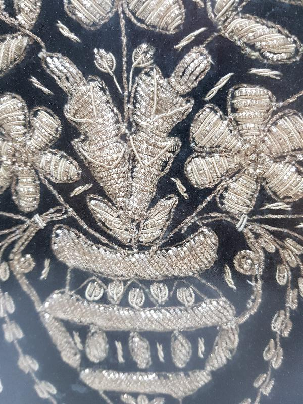 OSMANLI DÖNEMİ GÜMÜŞ SİM İPERLE İŞLENMİŞ DUVAR PANOSU