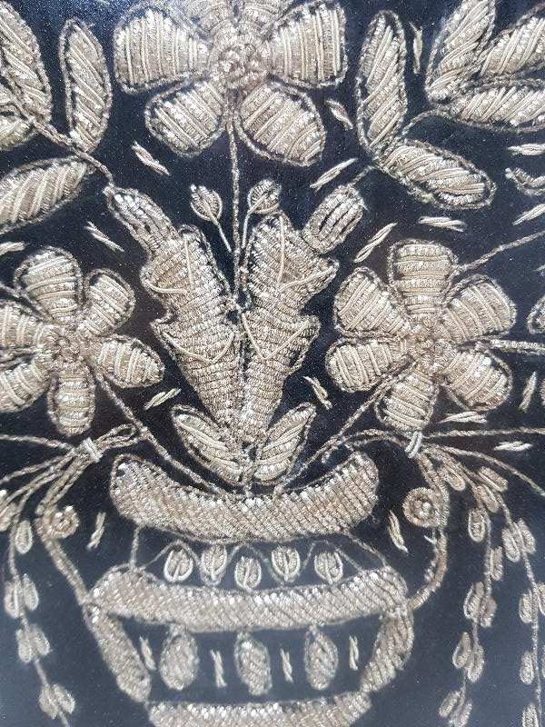 OSMANLI DÖNEMİ GÜMÜŞ SİM İPERLE İŞLENMİŞ DUVAR PANOSU