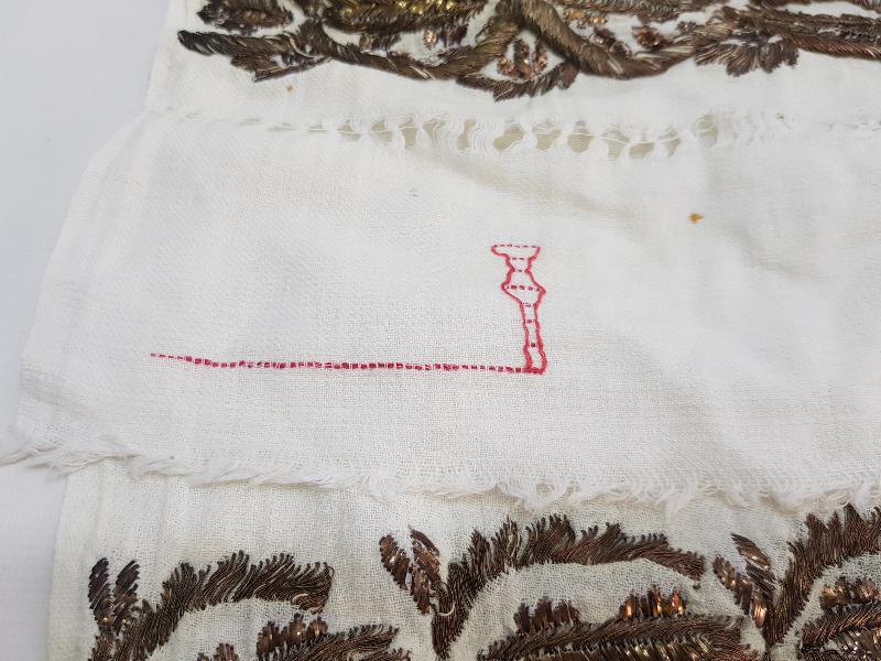 OSMANLI DÖNEMİ SÜLEYMANİYE İŞİ GÜMÜŞ SIRMA İŞLEMELİ HAVLU