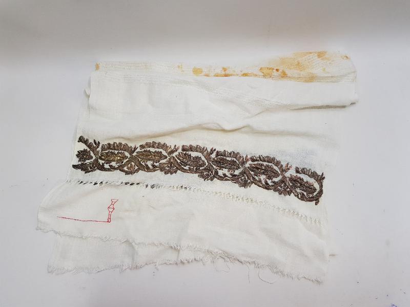 OSMANLI DÖNEMİ SÜLEYMANİYE İŞİ GÜMÜŞ SIRMA İŞLEMELİ HAVLU