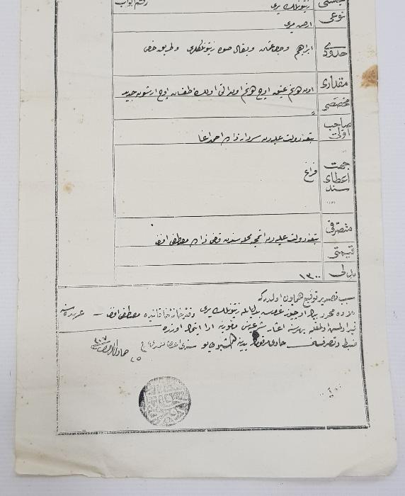 OSMANLI TUĞRALI TAPU SENEDİ