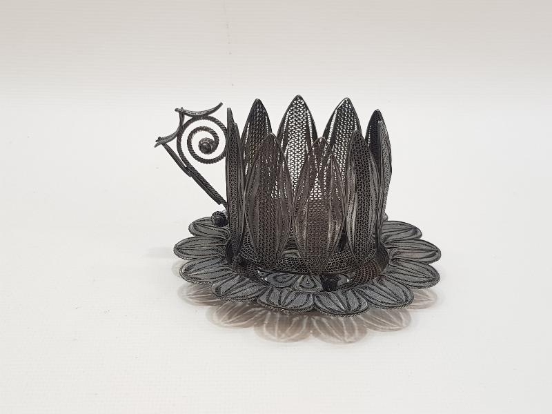 TELKARİ GÜMÜŞ FİNCAN ZARFI VE ALTLIĞI 