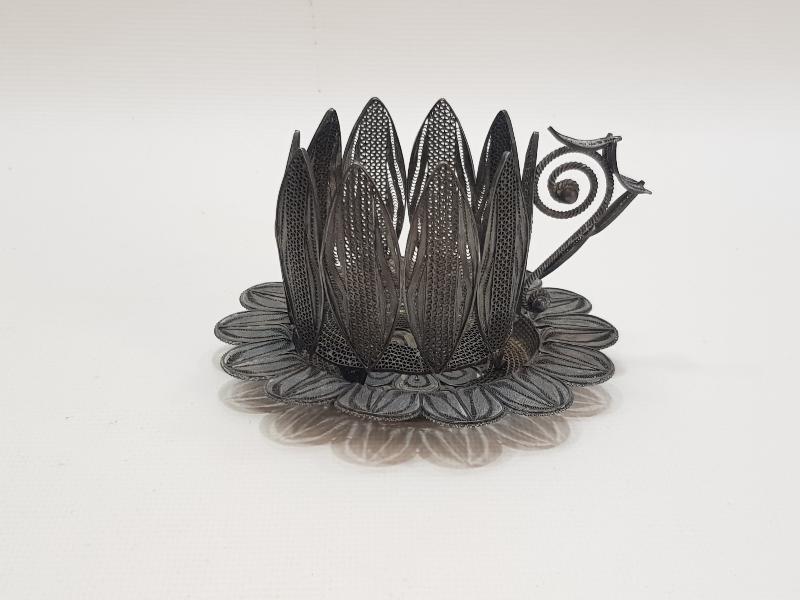 TELKARİ GÜMÜŞ FİNCAN ZARFI VE ALTLIĞI 