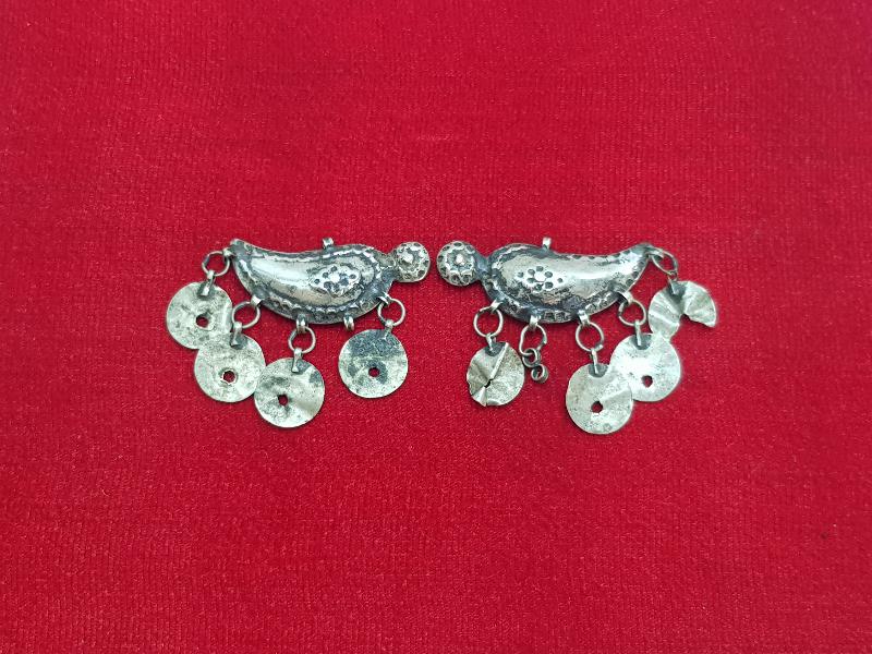 OSMANLI DÖNEMİ BİR ÇİFT GÜMÜŞ FES SÜSÜ