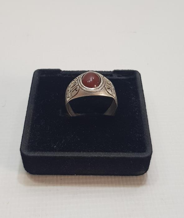 OSMANLI DÖNEMİ AKİK TAŞLI, EBCEDLİ ÜMÜŞ TILSIM YÜZÜK