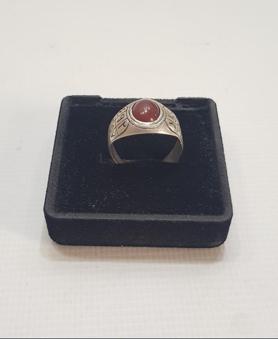 OSMANLI DÖNEMİ AKİK TAŞLI, EBCEDLİ ÜMÜŞ TILSIM YÜZÜK