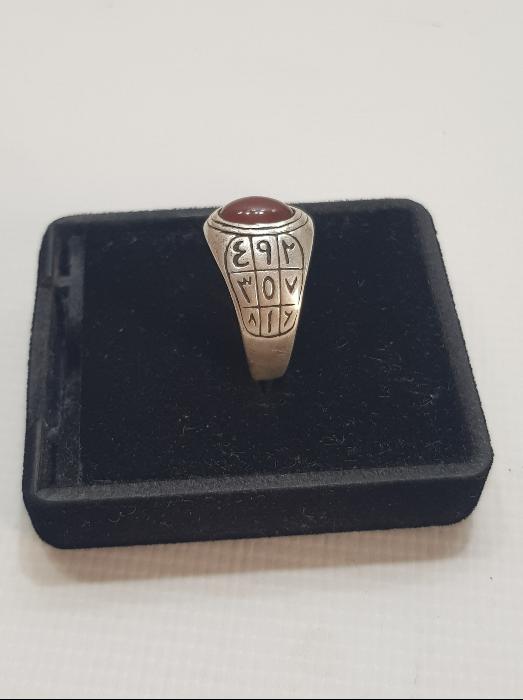 OSMANLI DÖNEMİ AKİK TAŞLI, EBCEDLİ ÜMÜŞ TILSIM YÜZÜK