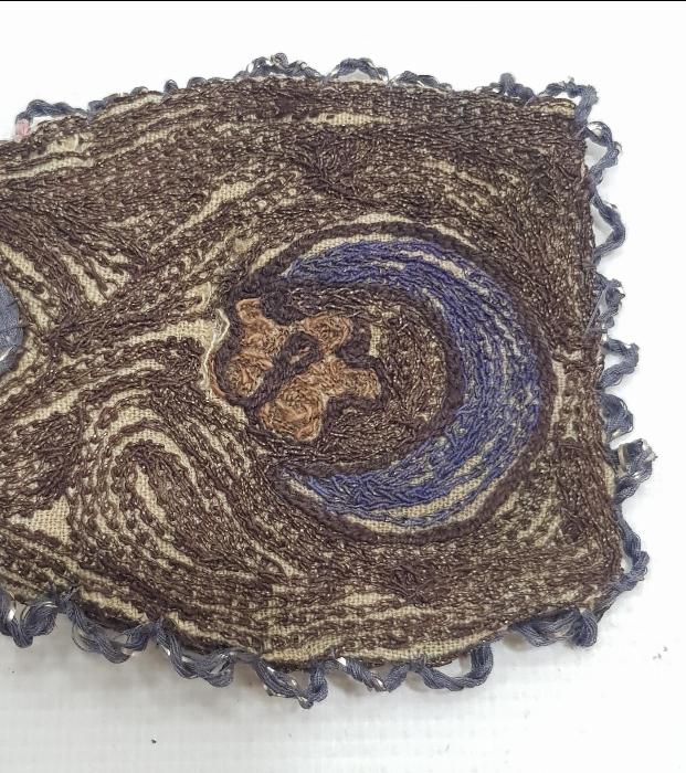 OSMANLI DÖNEMİ SUZENİ İŞÇİLİKLİ AY YILDIZLI KESE