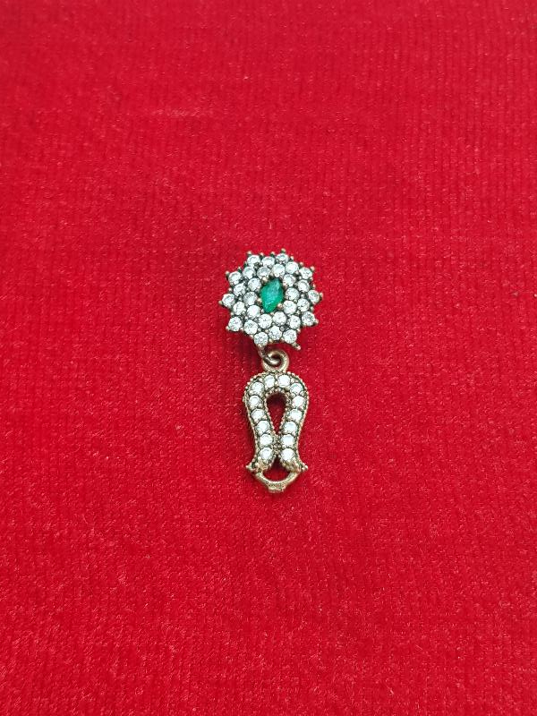 ÜZERİ ZİRKON TAŞLARLA SÜSLÜ GÜMÜŞ KOLYE UCU